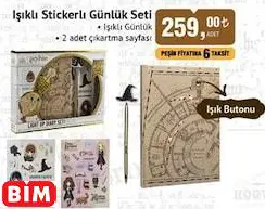HARRY POTTER IŞIKLI STİCKERLI GÜNLÜK SETİ
